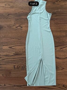 Mystique Boutique Mint Green Ribbed Sleeveless Midi Dress